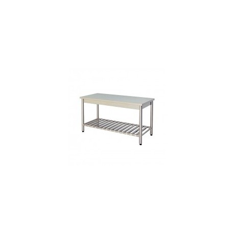 Tavolo sottopiano grigliato, piano inox 2400mm