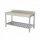 Tavolo sottopiano grigl, piano alzat. inox 1500mm