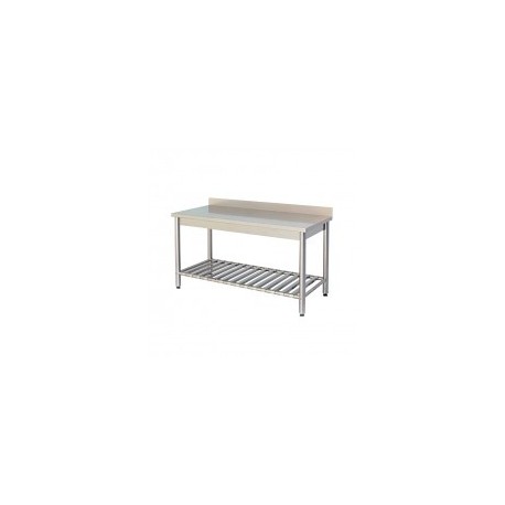 Tavolo sottopiano grigl, piano alzat. inox 1600mm