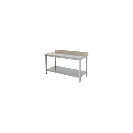 Tavolo sottopiano liscio, piano alzat. inox 800mm