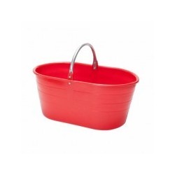 Cesta tonda rossa l 20 manico ferro
